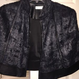 Couture leather and feather caplet gorgeous!